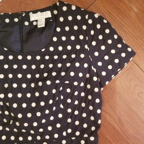 Forever 21 Rockabilly Retro Fitted Polka Dot Dress - Picture 3 of 8